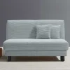 Ausklappbares Sofa aus Cord in Hellblau - Rachel