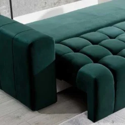 Ausklappbares Sofa in Grün Samt - Olenka