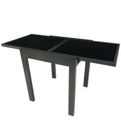 Ausziehbarer Balkontisch aus Schwarzglas - Gianmario