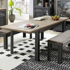 Ausziehbarer Landhaustisch in Dunkelgrau - Thumbs