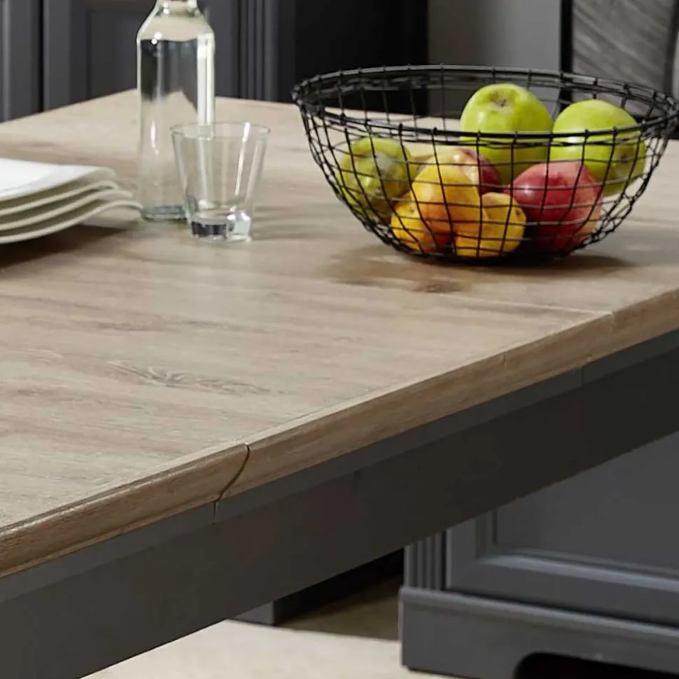 Ausziehbarer Landhaustisch in Dunkelgrau - Thumbs