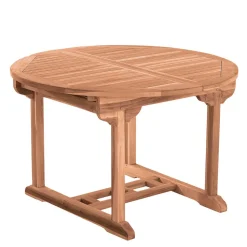 Ausziehbarer Teakholz Gartentisch rund oval - Klahuma