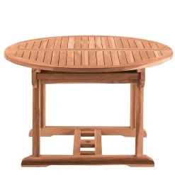 Ausziehbarer Teakholz Gartentisch rund oval - Klahuma