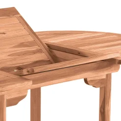 Ausziehbarer Teakholz Gartentisch rund oval - Klahuma