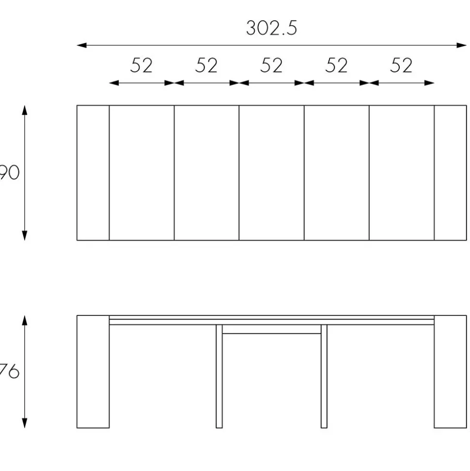 Ausziehbarer Tisch Greeka in Grau
