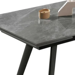 Ausziehbarer Tisch in Hellgrau Marmoroptik - Beluah