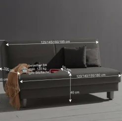 Ausziehsofa in Petrol Flachgewebe - Laberto