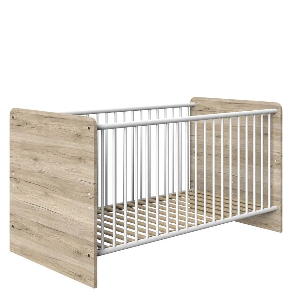 Babybett in Eiche San Remo & Weiß - Folio