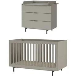 Babybett und Wickelkommode im Set - Suzanas (zweiteilig)