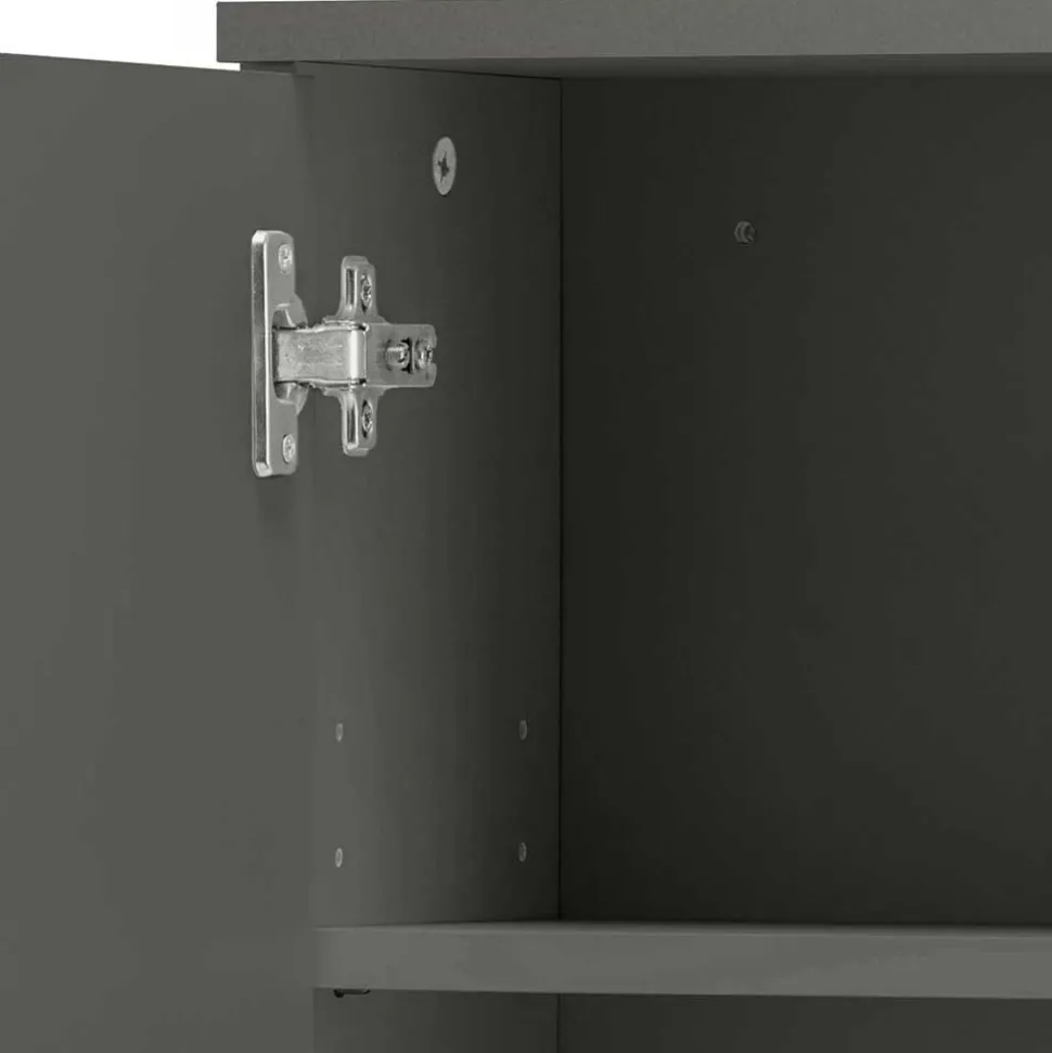 Bad Hängeschrank in Hochglanz Grau - Ulivia