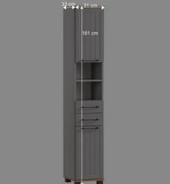 Bad Hochschrank in Platingrau - Benja