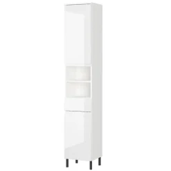 Bad Hochschrank in Weiß Hochglanz - Loeesa