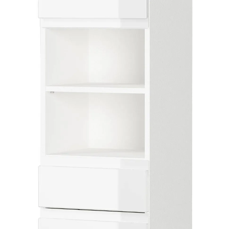 Bad Hochschrank in Weiß Hochglanz - Loeesa