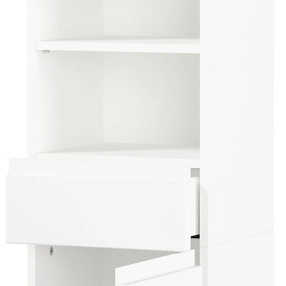 Bad Hochschrank in Weiß Hochglanz - Loeesa