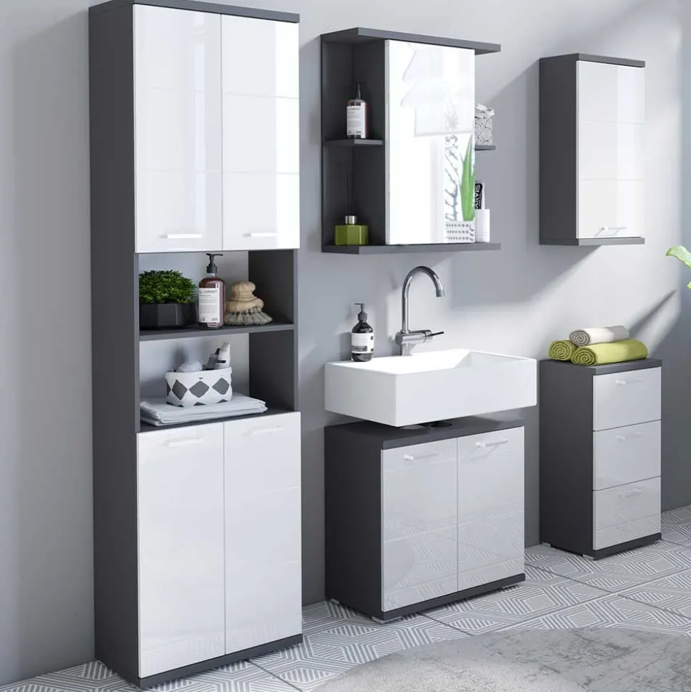 Bad Hochschrank zweifarbig - Asutria