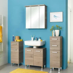 Bad Kompletteinrichtung in Holzoptik - Lemi (vierteilig)