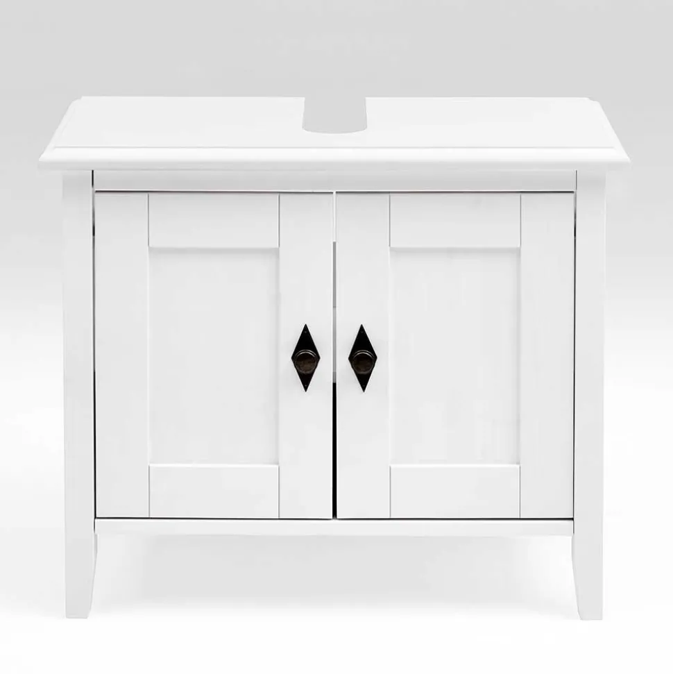 Bad Landhaus Unterbeckenschrank in Weiß - Satumare