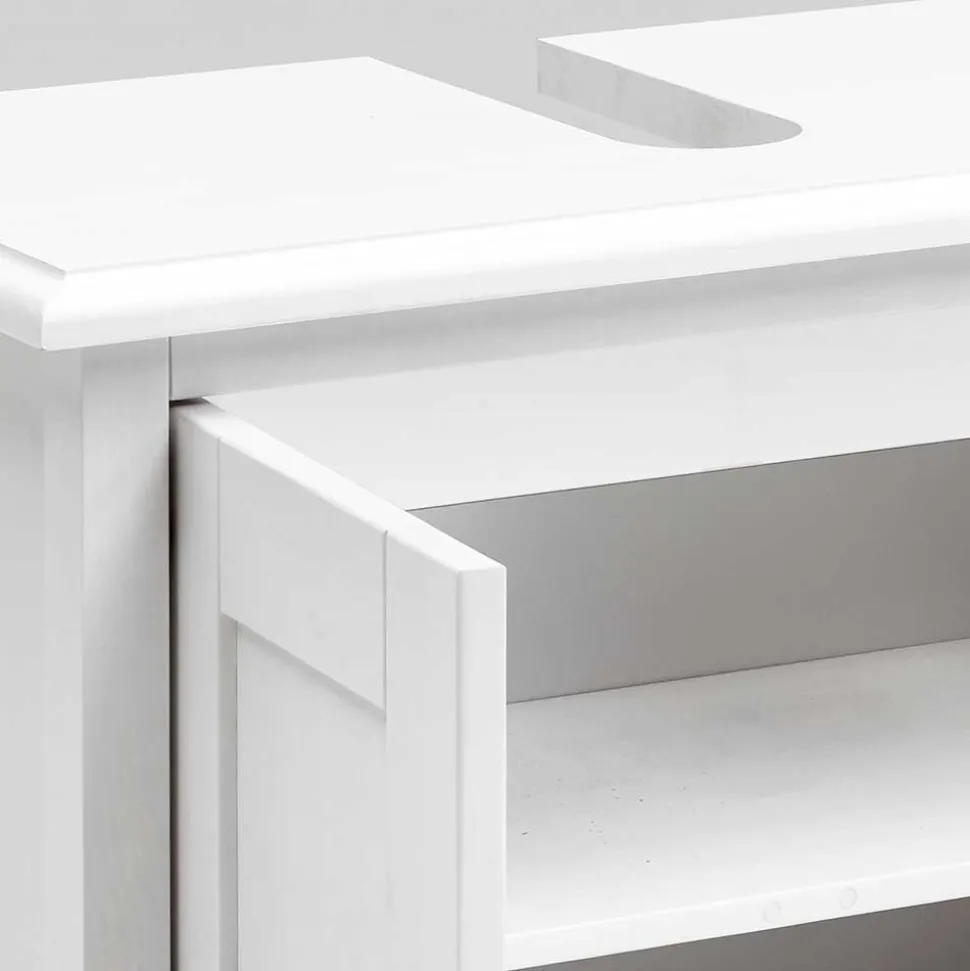 Bad Landhaus Unterbeckenschrank in Weiß - Satumare