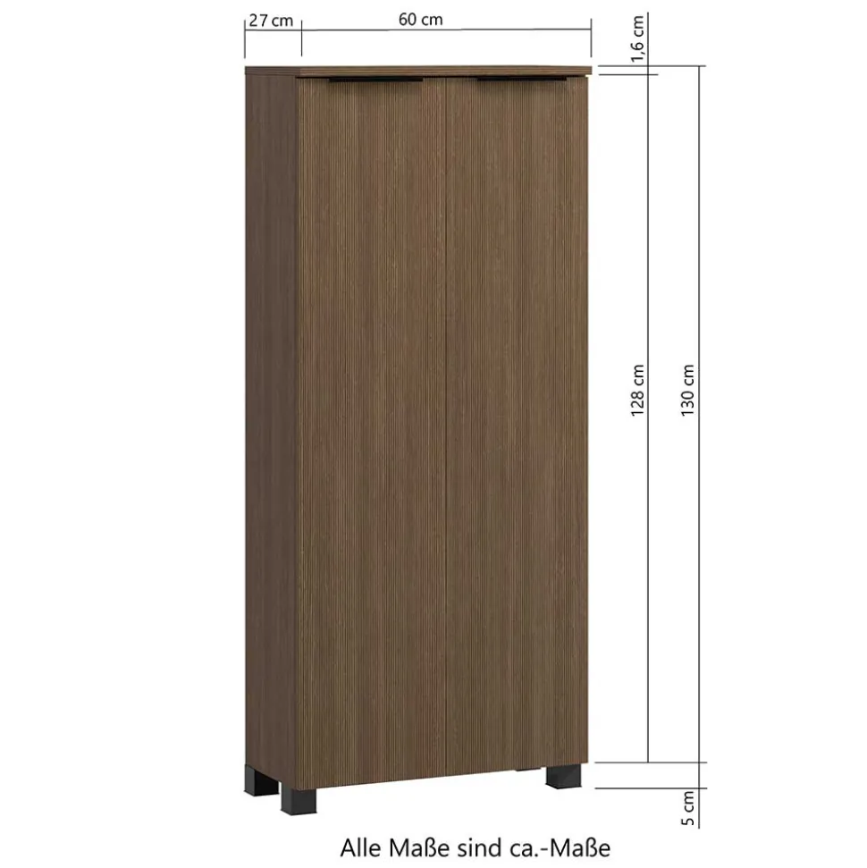 Bad Midi-Schrank in Eiche Dunkel Optik - Ucaida