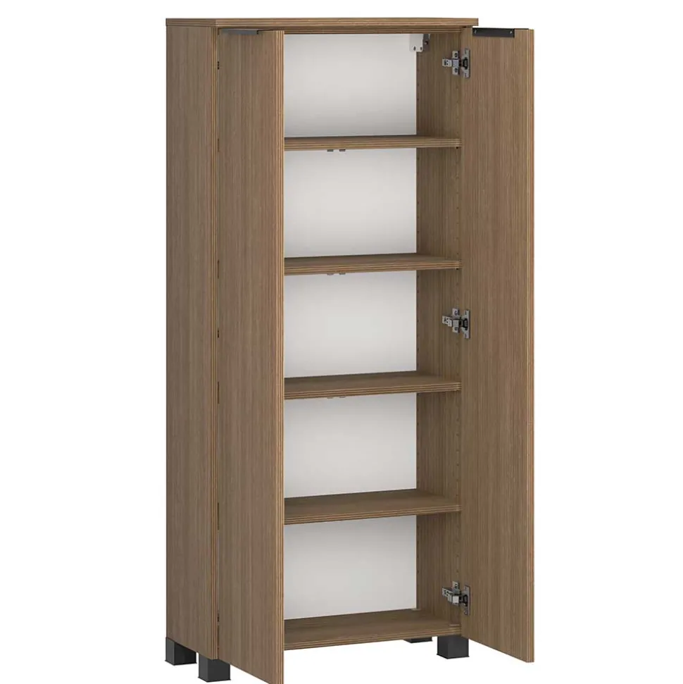 Bad Midi-Schrank in Eiche Dunkel Optik - Ucaida