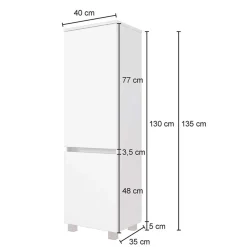Bad Midischrank in Weiß Glas & Wildeiche - Vrendina