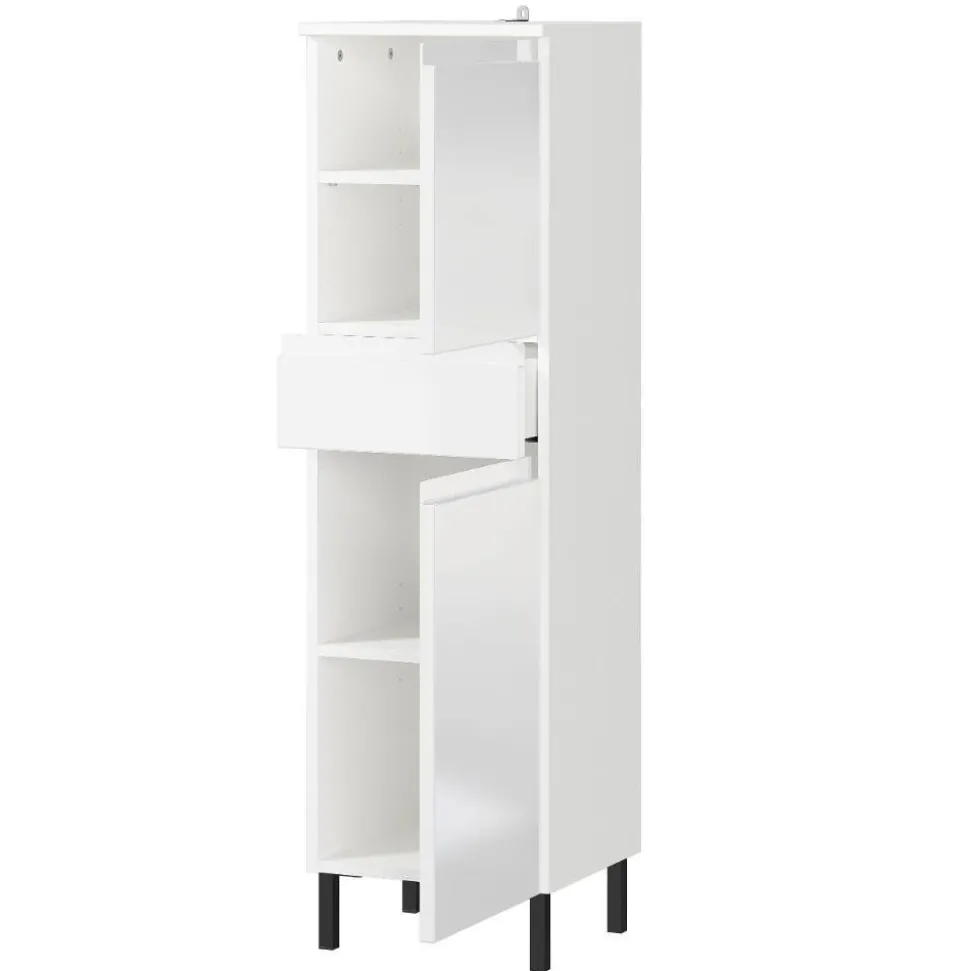 Bad Midischrank in Weiß Hochglanz - Loeesa