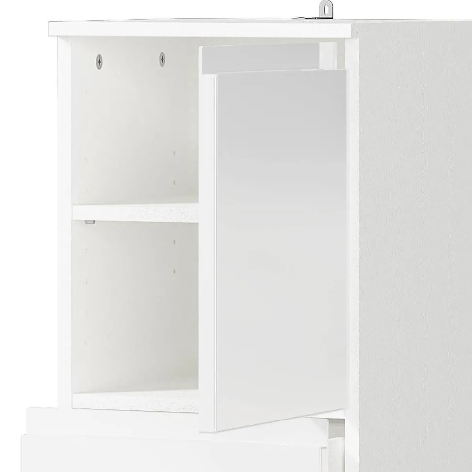 Bad Midischrank in Weiß Hochglanz - Loeesa