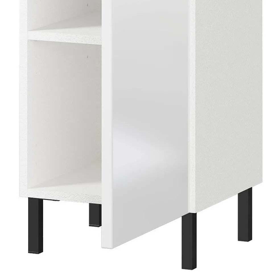 Bad Midischrank in Weiß Hochglanz - Loeesa