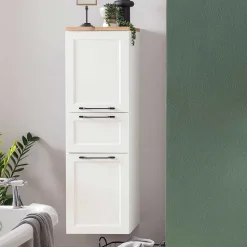 Bad Midischrank in Weiß mit Wildeiche - Gyatso