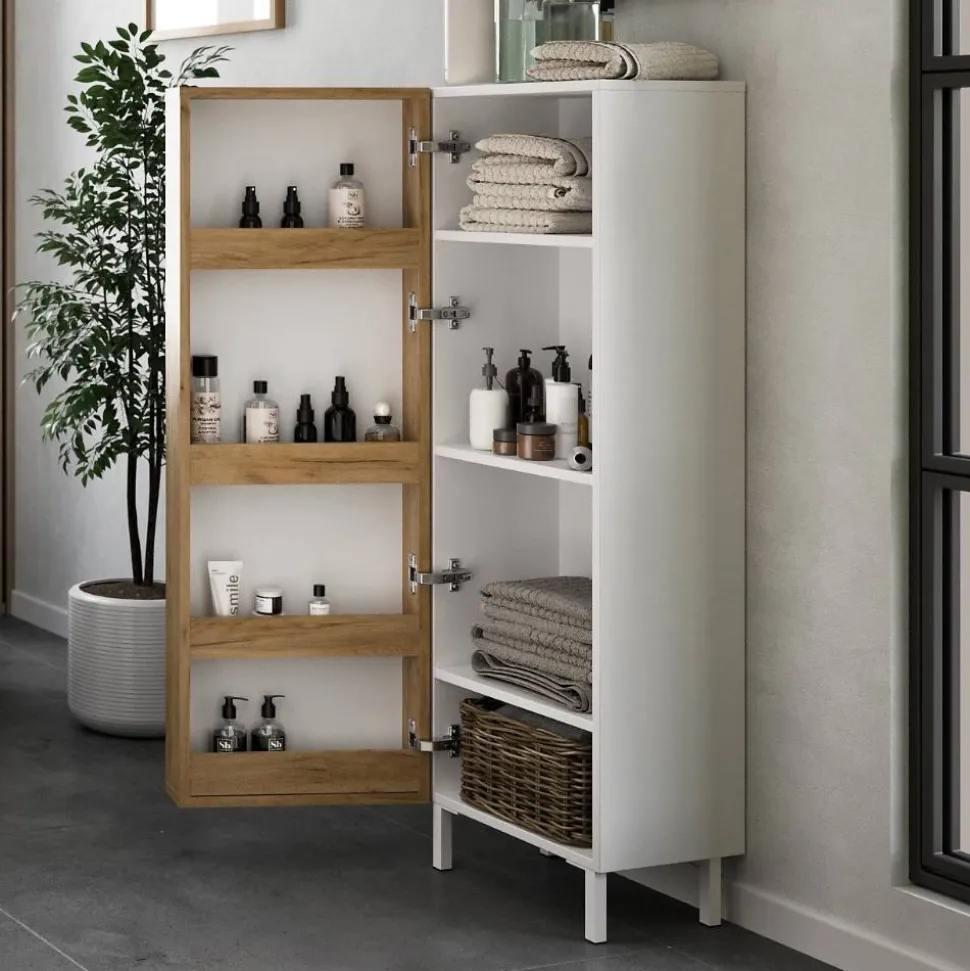 Bad Midischrank mit Ablagen in der Tür - Nadals