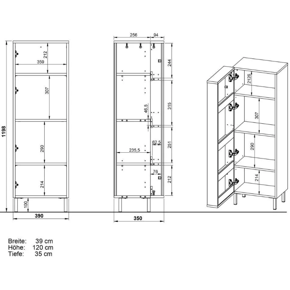Bad Midischrank mit Ablagen in der Tür - Nadals