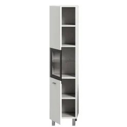 Bad Midischrank mit Glaseinsatz in Weiß - Harmone