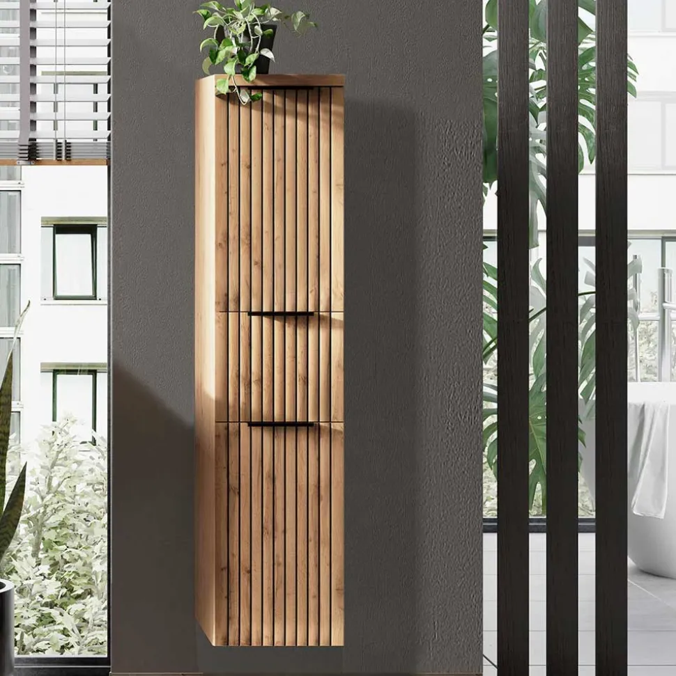 Bad Midi-Schrank mit Schublade - Crystoga