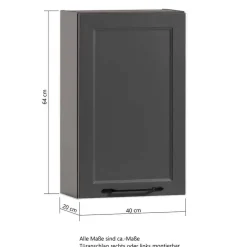 Bad Oberschrank in Dunkelgrau - Novelya