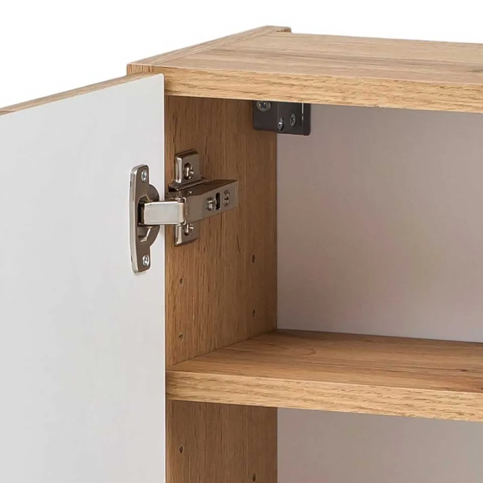 Bad Oberschrank in Hellgrau und Wildeiche - Trioto