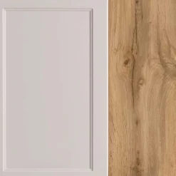 Bad Oberschrank in Hellgrau und Wildeiche - Trioto