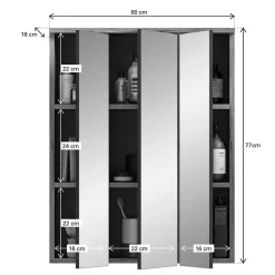 Bad Oberschrank mit Spiegeltüren 60 cm breit - Depart