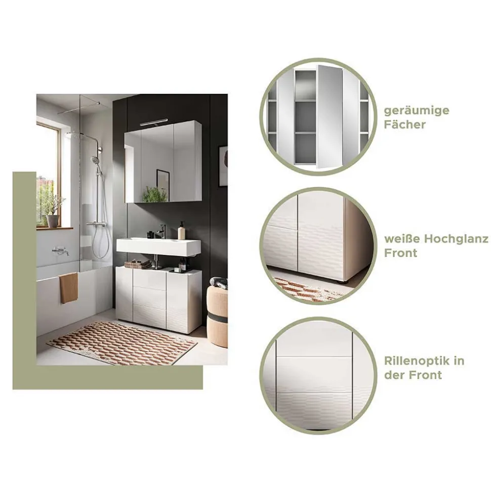 Bad Oberschrank mit Spiegeltüren 3-türig - Vitablos