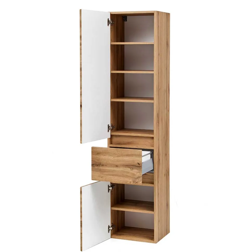 Bad Seitenschrank in Holz Optik Wildeiche - Iliam