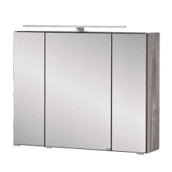 Bad Spiegelschrank 3D in Eiche Grau Holzoptik - Svegaria