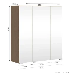 Bad Spiegelschrank in Eiche Hell - Vibulam