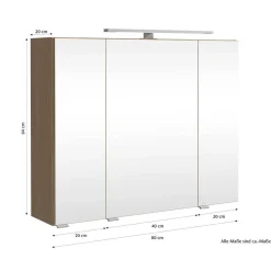 Bad Spiegelschrank in Eiche Hell - Vibulam