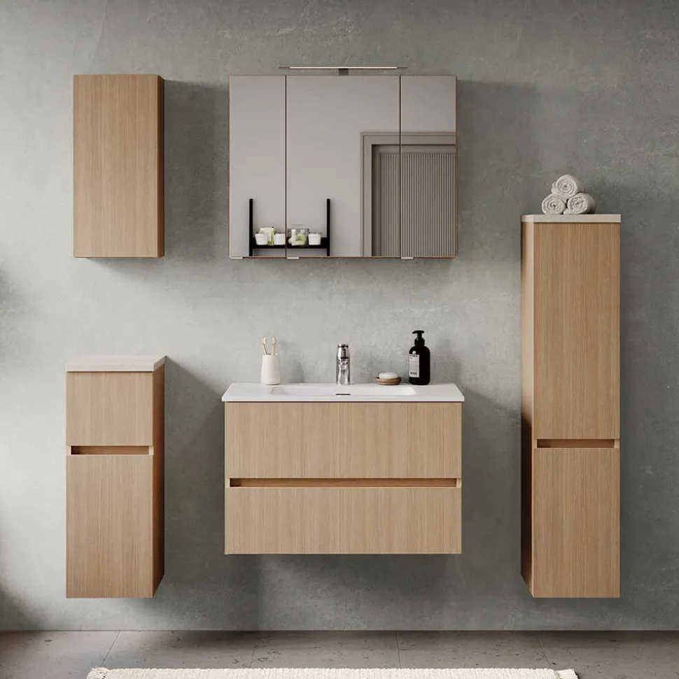 Bad Spiegelschrank in Eiche Hell - Vibulam