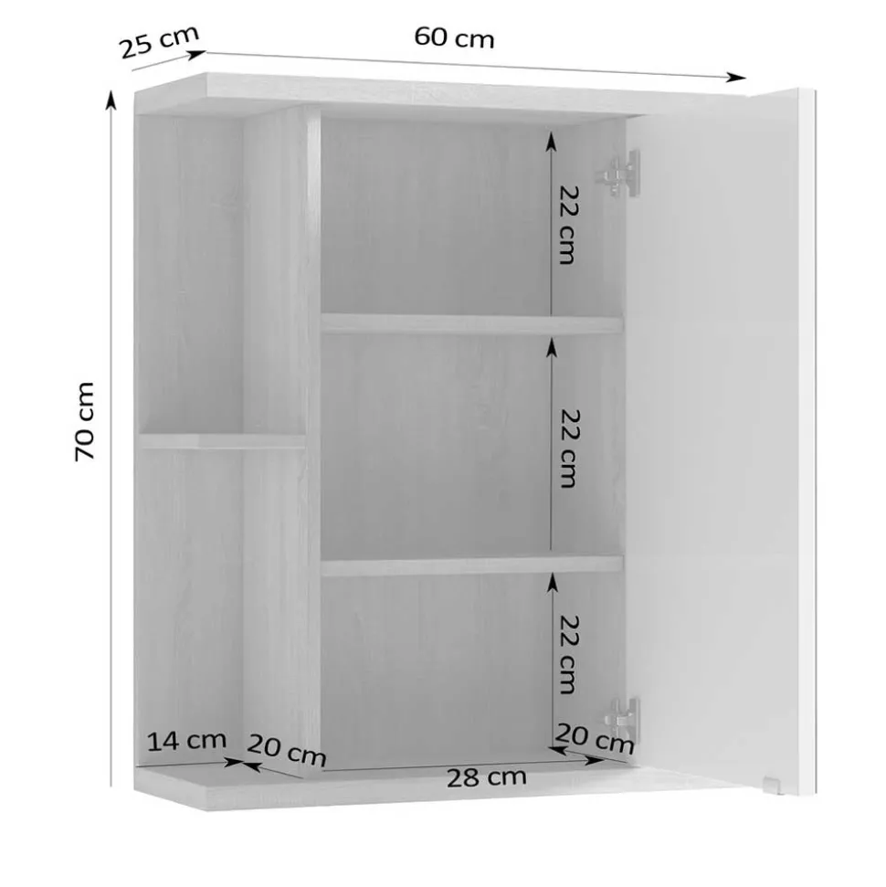 Bad Spiegel-Schrank in Weiß - Fieston