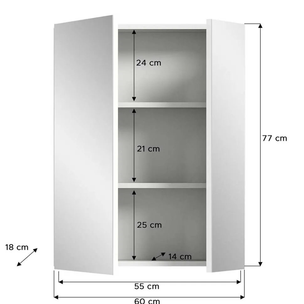 Bad Spiegelschrank mit asymmetrischen Türen - Vitablos