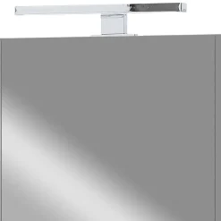 Bad Spiegelschrank mit Aufsatzleuchte in Hellgrau - Dolida