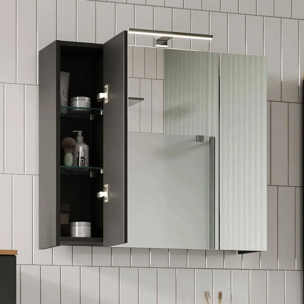 Bad Spiegelschrank mit LED 3-türig - Dolida