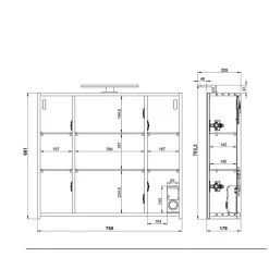 Bad Spiegelschrank mit LED 3-türig - Dolida