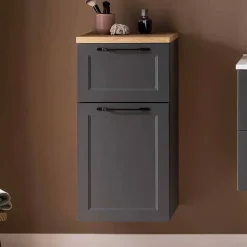 Bad Unterschrank in Dunkelgrau und Wildeiche - Novelya