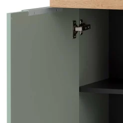 Bad Unterschrank in Graugrün mit Eiche - Liz